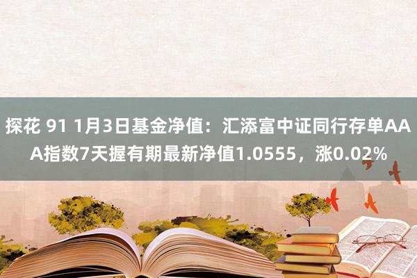 探花 91 1月3日基金净值：汇添富中证同行存单AAA指数7天握有期最新净值1.0555，涨0.02%
