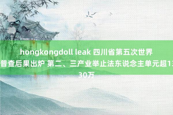 hongkongdoll leak 四川省第五次世界经济普查后果出炉 第二、三产业举止法东说念主单元超130万
